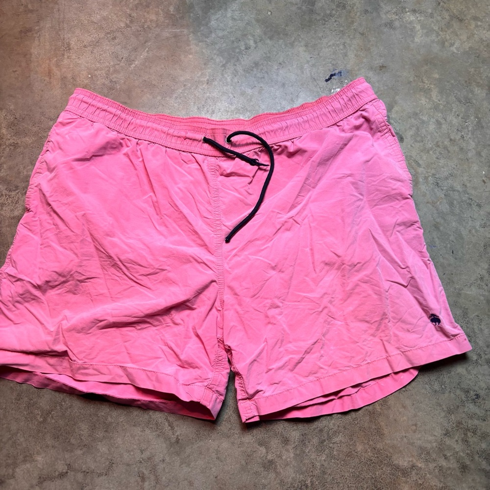 Brooks Brothers 346 Swim Shorts Mens Salmon Pink Boardshorts Drawstring Sz XL